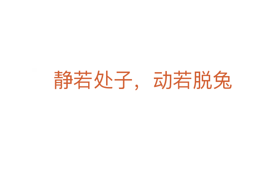 靜若處子,動若脫兔