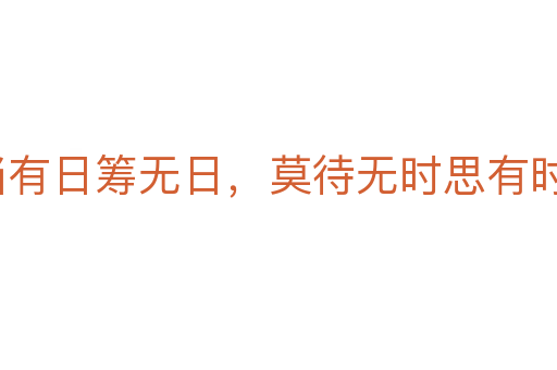 寧當(dāng)有日籌無日,莫待無時思有時