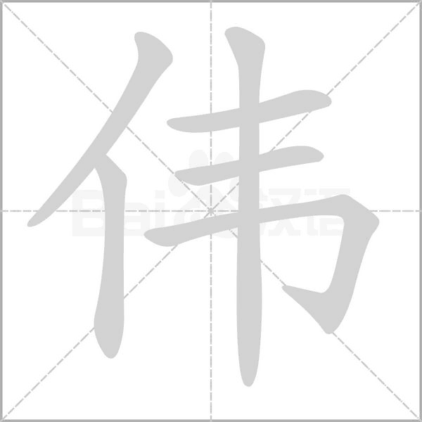 偉的筆順動(dòng)畫(huà)演示