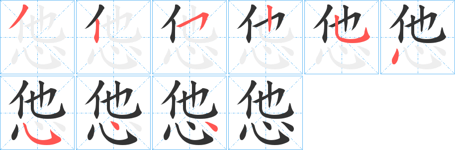怹的筆順?lè)植窖菔?>
					
                    <hr />
                    <h2>怹的基本信息</h2>
                    <div   id=