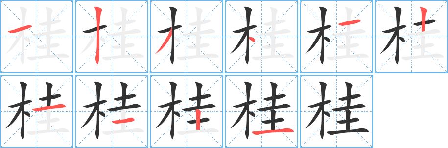 桂的筆順?lè)植窖菔?>
					
                    <hr />
                    <h2>桂的基本信息</h2>
                    <div   id=
