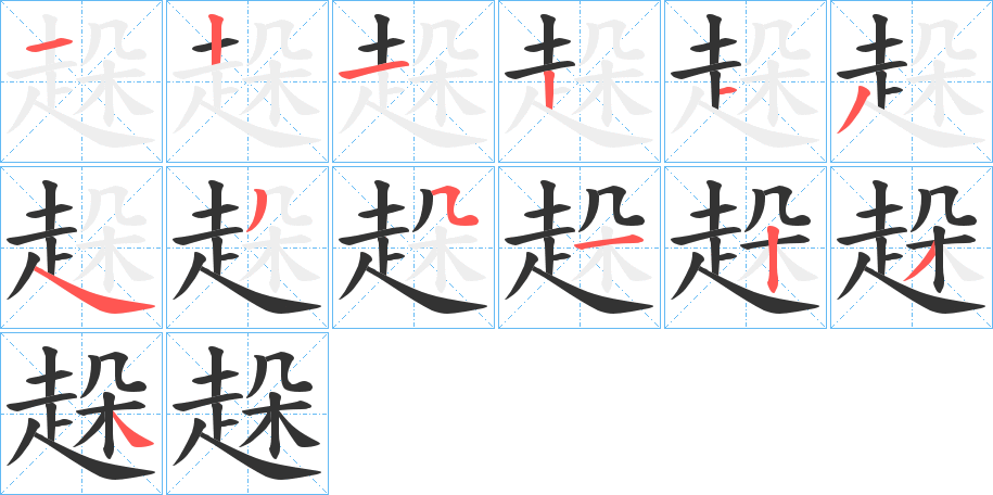 趓的筆順?lè)植窖菔?>
					
                    <hr />
                    <h2>趓的基本信息</h2>
                    <div   id=